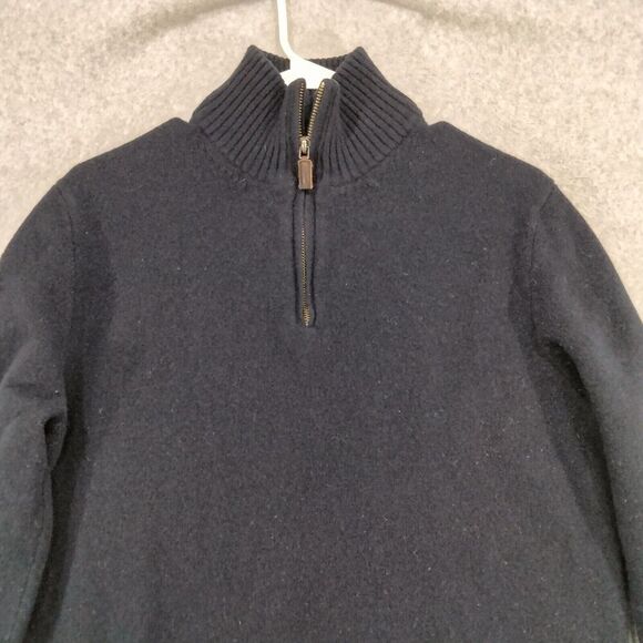J.Crew 1/4 Zip Sweater Womens Size Small (Shrunk Mens Large) 100% Lambswool Blue - Picture 2 of 11